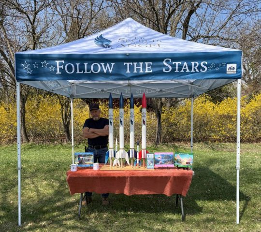 The Secrets of an Angel Rockets & Books Display